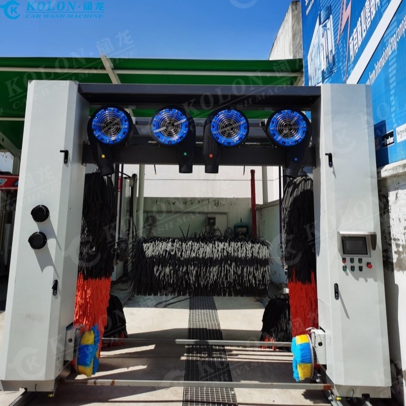 Roll-Over 7 Brushes Automatic Car Washing Machine With Wheel Brushes Fixed Air Dryer