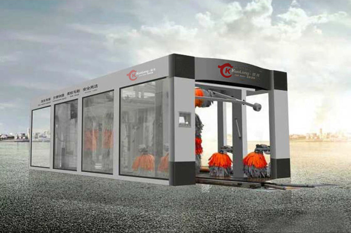 15 Brushes Tunnel Car Wash Machine with 15 Brushes Hot Dip Galvanized Steel Frame and Soft Touch Brushes for Long Lasting length 40000mm