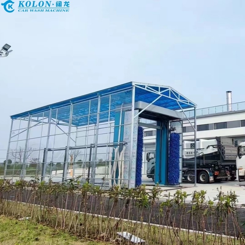 Water Saving Electric Bus Wash System With 80L/Car Water Consumption By PLC Control