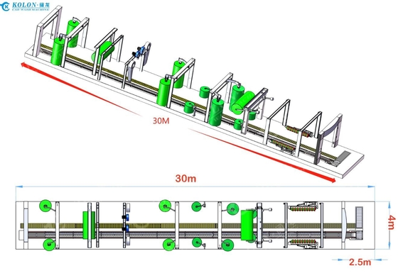 14 Brushes Automatic Tunnel Car Wash Machine length 30000mm